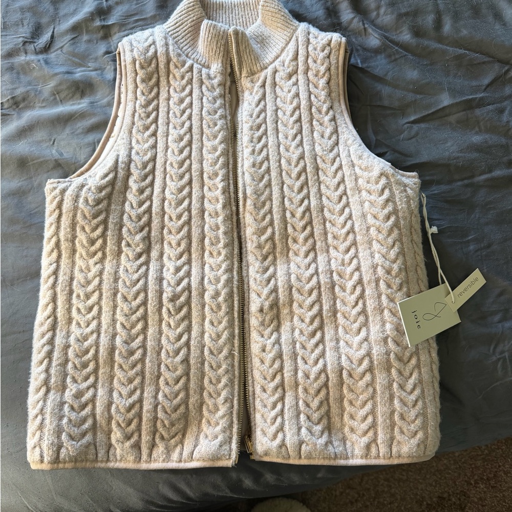 Joie Ribbed Knit Vest in Tan